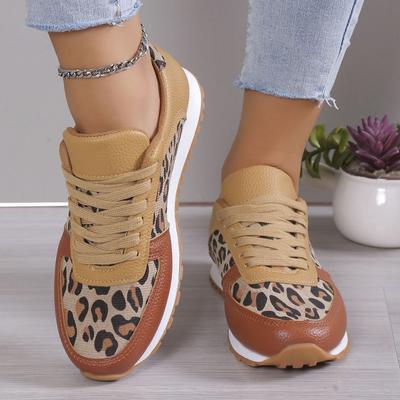 2024 Frühling Herbst Dicke Sohle Print Lässig Schnür-Sneakers Damen Outdoor Laufschuhe Fitnessschuhe Tênis Zapatos Para Mujeres