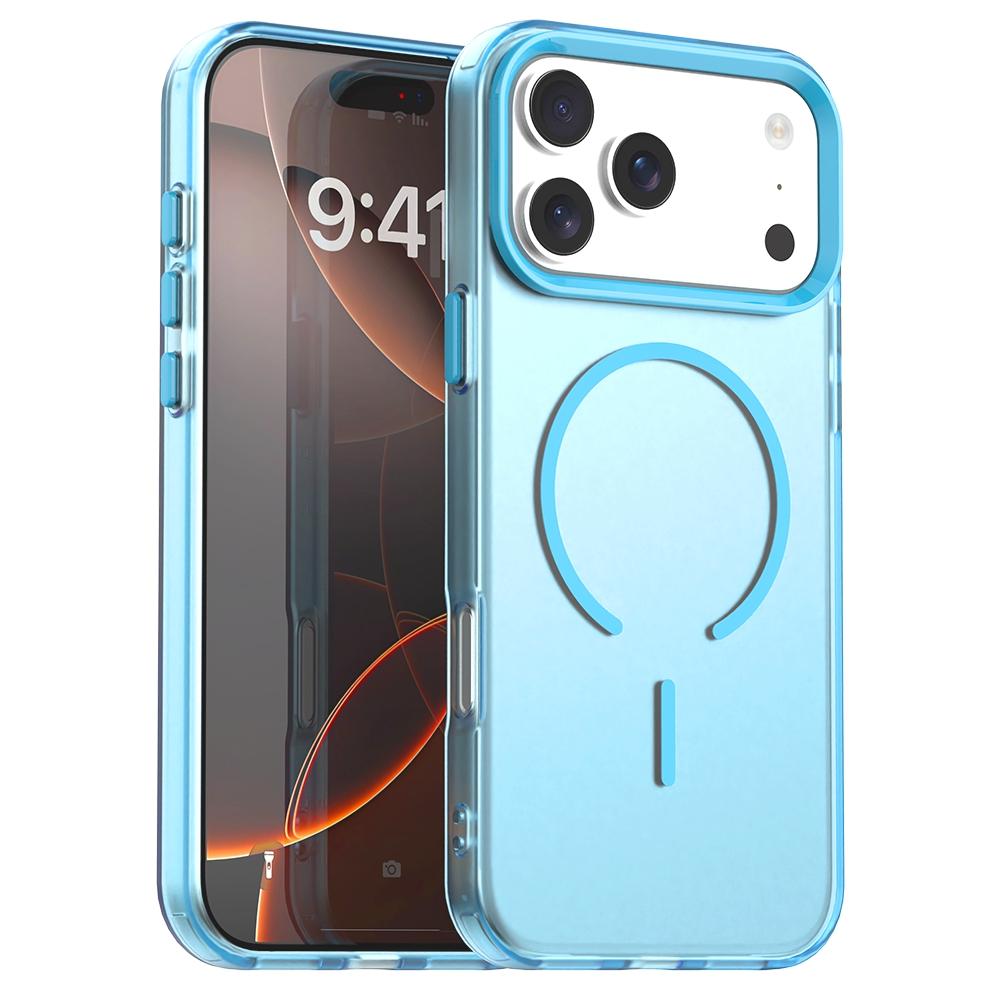 For iPhone 17 Pro Max C-shaped Magnetic Case Candy Color PC + TPU + PET Phone Cover