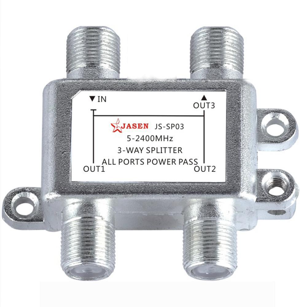 3 Way TV Antenna Satellite Splitter Signal TV Splitter Coaxial Cable Antenna Cable F-Type Socket Female Connector Dropshipping