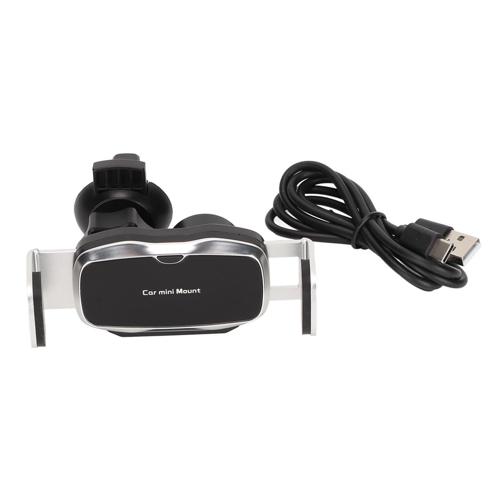 

Электрический держатель для мобильного телефона с двойным распознаванием, стильный, вращающийся, универсальный автомобильный держатель для телефона серебряный