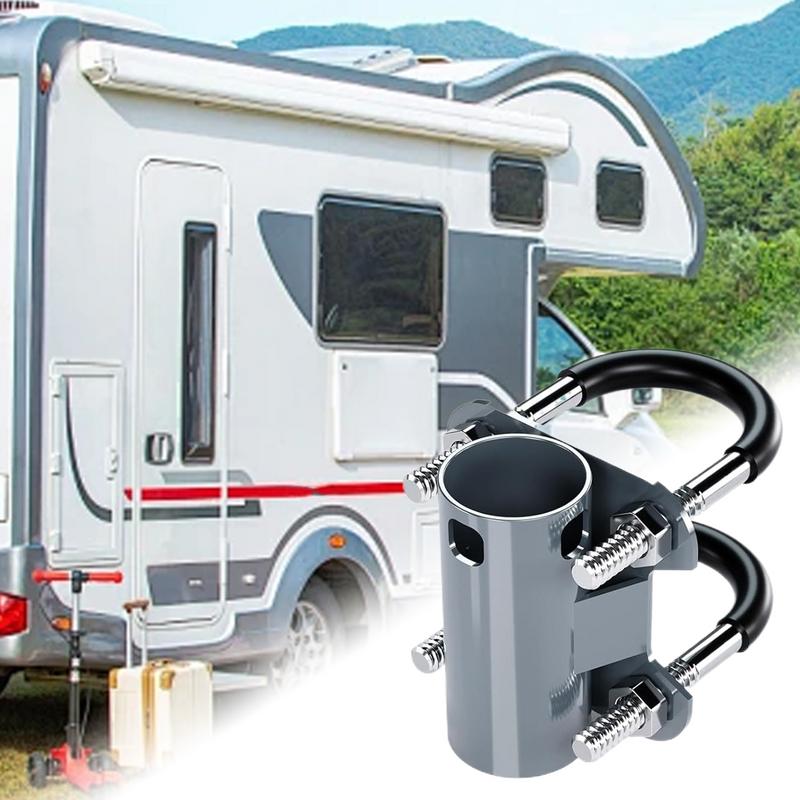 U Bolt Pole Clamp Bracket U-Bolt RV Antenna Mounting Clamp Stable Support Hoop Clamp Fixing Bracket For Camping Roof Yacht
