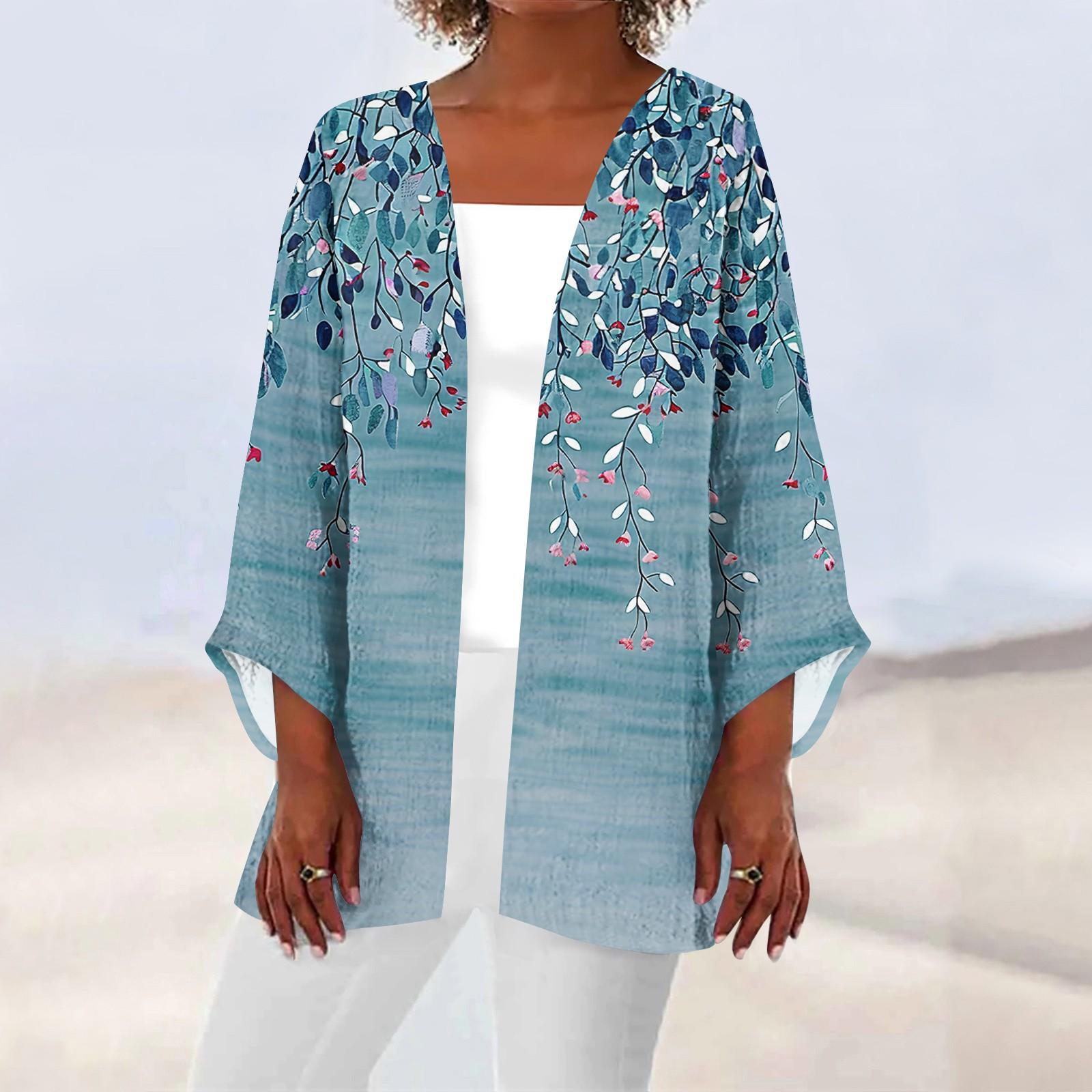 

Жіночий повсякденний модний легкий жакет середньої довжини з принтом S