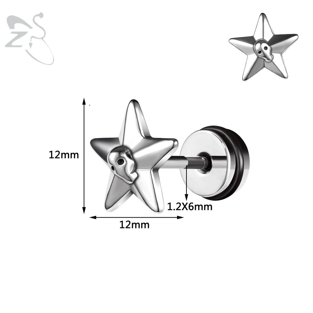 ZS 1PC 16G Cross Skeleton Finger Stainless Steel Stud Earring For Women Men Punk Rock Ear Conch Tragus Cartilag Helix Piercings