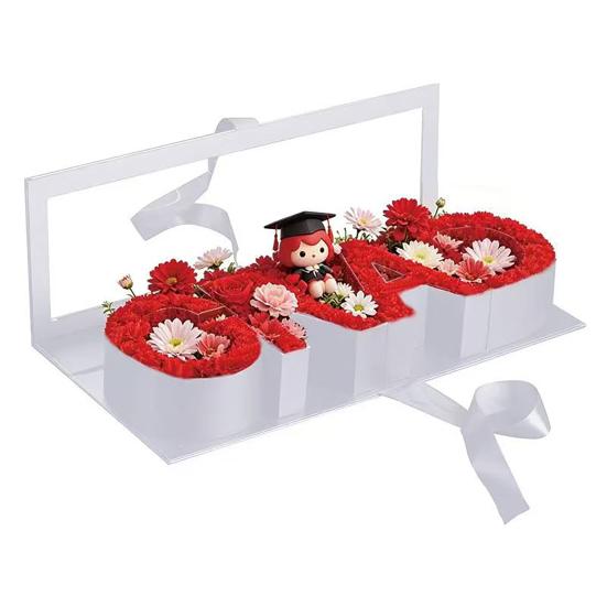 

Graduation Gift Box 2026 Sturdy Self-Fillable Letter Shaped Box for Snacks Gifts Flowers Cash No Assembly DIY Graduation Gift for High School College белый