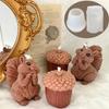 Cute Squirrel Candle Silicone Mold 3D Pinecone Scented Plaster Mold DIY Chipmunk Animal Soap Epoxy Resin Crafts Making Mold