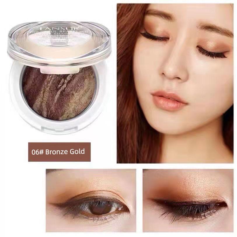 LANSUR Eye Shadow LANSUR Ryujing Gorgeous Eye Shadow Shimmering Powder Shimmer Earth Orange Convenient and Small Student Eye Shadow Plate
