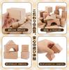 FlyCreat Wooden Building Blocks for Smile Educational Wooden Building 3D Finger Gift 2-Year-Olds - 23-Piece Set, Cubes, Toys, Blocks, Unpainted,