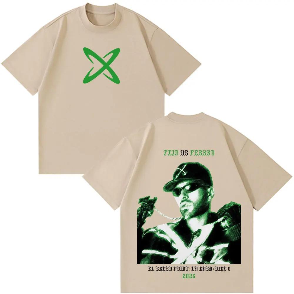 Rapper Feid Ferxxo Tour 2026 Print Tees Men Women Fashion T-shirt Short-sleeved Cotton Casual Loose Vintage T-shirts Streetwear