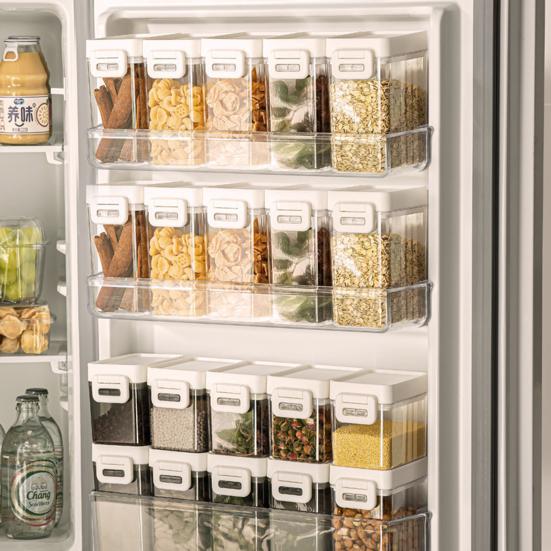 Versiegeltes Glas Lebensmittelqualität Stapelbares Design Küchenaufbewahrungsbox Verdickt Feuchtigkeitsdicht Mehl Zucker Gewürz Aufbewahrungsbehälter