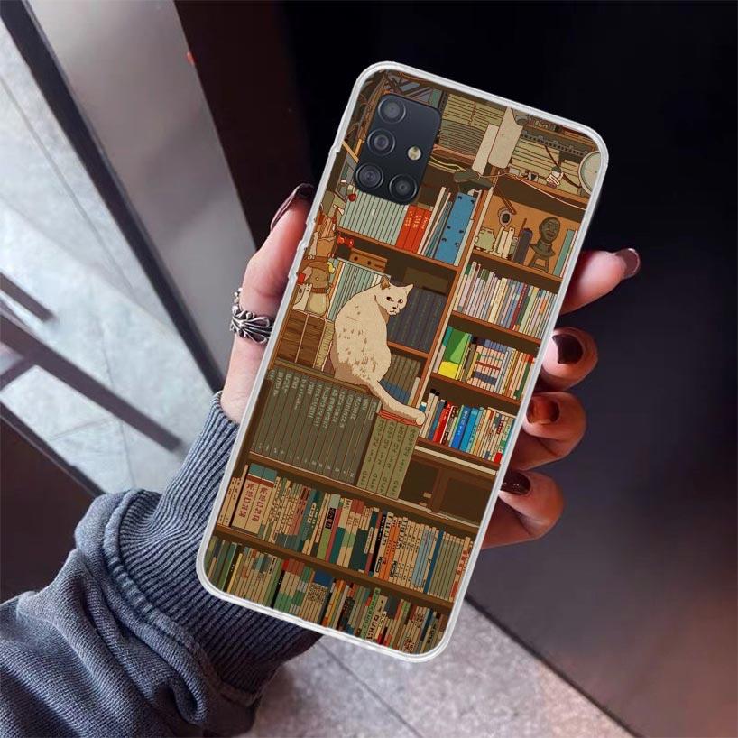 Read Books illustration Reading Phone Case For Samsung Galaxy A12 A52S A42 A32 A22 A51 A50 Note 20 Ultra 10 S10 Plus A71 A70 A31