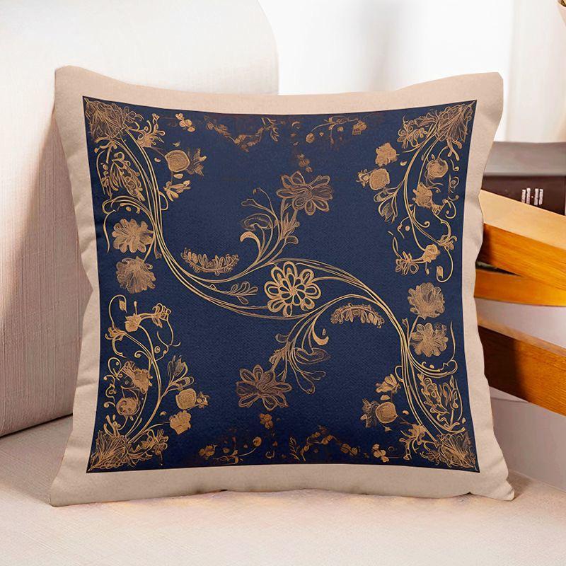 Simple Art Pattern Square Polyester Pillowcase, Sofa Living Room Decorative Cushion Cover, Bedroom Bedside Pillow Cover