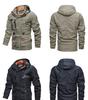 Men's Mid-Length Casual Hooded Plus Size Jacket for Spring and Autumn.
