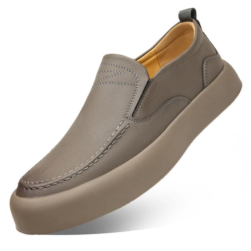 

Luxury Men s Casual Leather Shoes Comfortable Business Men shoes Genuine Leather Driving Shoes Walking Men Sneakers Loafers 38 серый