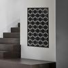 Modern Geometric Laser-Cut Privacy Screen Panel, Decorativ Room Divider, Garden Patio Fence Partition, Black Steel Mesh Design