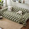Simple Grid Sofa Towel Sofa Blanket Full Cover Two-sided Universal Couch Towel with Tassels Home Decor Living Room Sofa Blanket