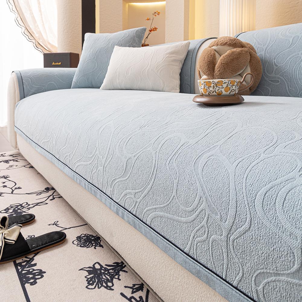 Four Seasons Universal Sofa Cushion  New Chenier Sofa Cover Non-Slip Straight Row Sofa Cushion Cushion One Piece
