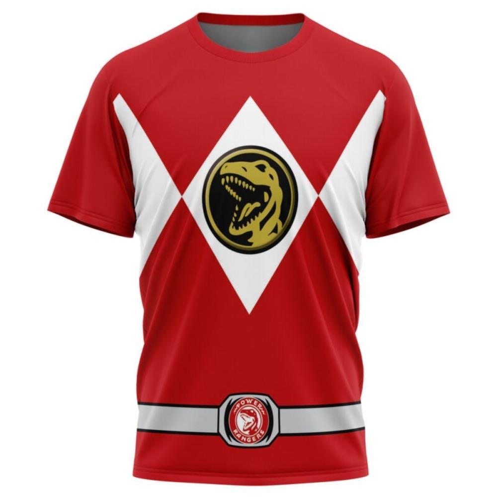 

Новая ностальгическая футболка Power Rangers с динозаврами-тотемами для спорта и фитнеса, свободный большой размер, для взрослых и детей, с коротким рукавом S