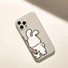 Funny Bunny Bear Couple Phone Case for IPhone 13 14 15 12 11 Pro Max Mini X XR XS MAX 7 8Plus SE2 Cute Animal Clear Paired Cover