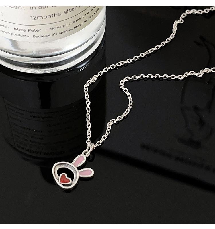 Yinruitai S925 Sterling Silver Rabbit Hoodie Necklace - Women's Luxury Design Clavicle Chain