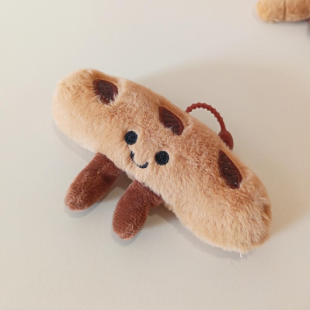 

Cute New Cartoon Bread Stick Croissant Doll Bag Pendant Plush Doll Keychain Girl Heart Gift 7-12