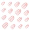 24 Pieces Popular Manicure Short Fake Nails Naked Pink Love Cat Eye Wearing Nail Film