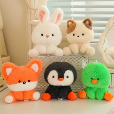 14cm Bonito Desenho Animado Pato Pinguim Gato Raposa Coelho Pelúcia Animal Empalhado Brinquedo Boneca Decoração de Escritório Natal Engraçado Para Crianças Presente