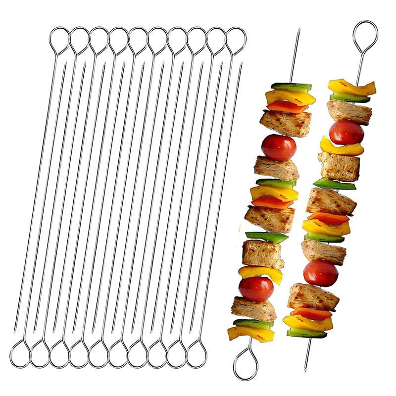 

20 Pcs Stainless Steel Metal Skewers, 7.9 Inch Roast Goose Needle Reusable Metal Skewer For Kabobs