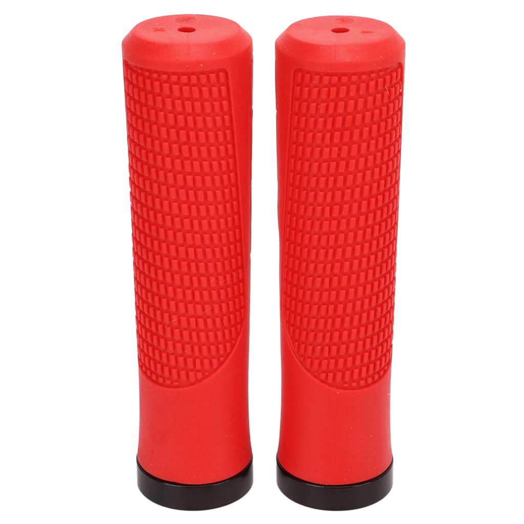 2 PCS Bike Rubber Handlebar Grips Anti Slip Handlebar Cover Shockproof Mountain Bike Handles Red