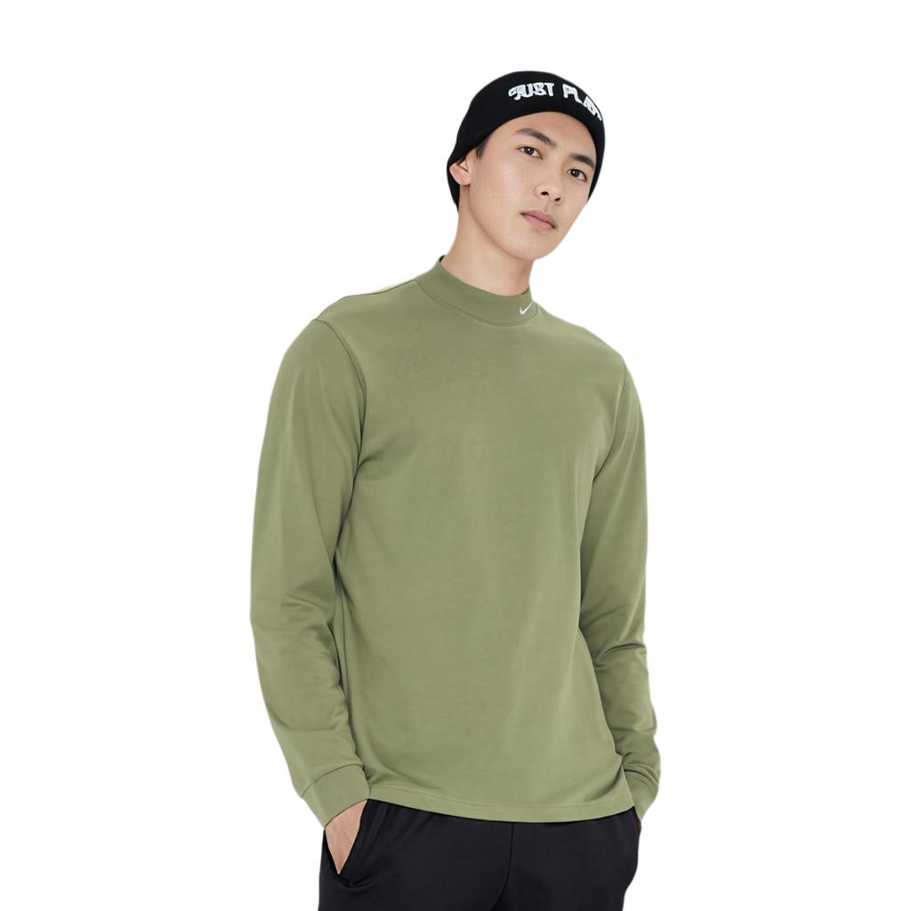 Nike T Shirts Men's Dark Green Crew Neck Moderate Straight Fit DX5869-386