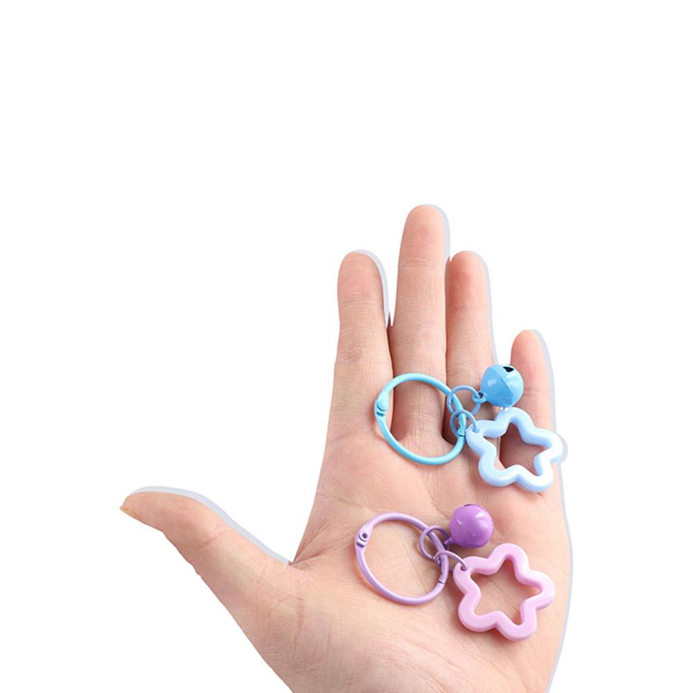 Metal Keyrings Five-pointed Star Bell Pendant Elegant Macarone Bag Keyring  Decoration