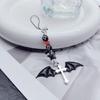 Mobile Phone Charm Gothic Cross Bat Rose Pendant Keychain Strap Lanyard for Bag