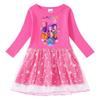Children's Kpop Demon Slayer Rainbow Sequin Mesh Princess Dress - Short Sleeve for Summer, Long Sleeve for Spring/Autumn