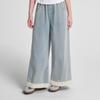 Deesha Girls' 2026 Summer Lace Trim Wide-Leg Jeans