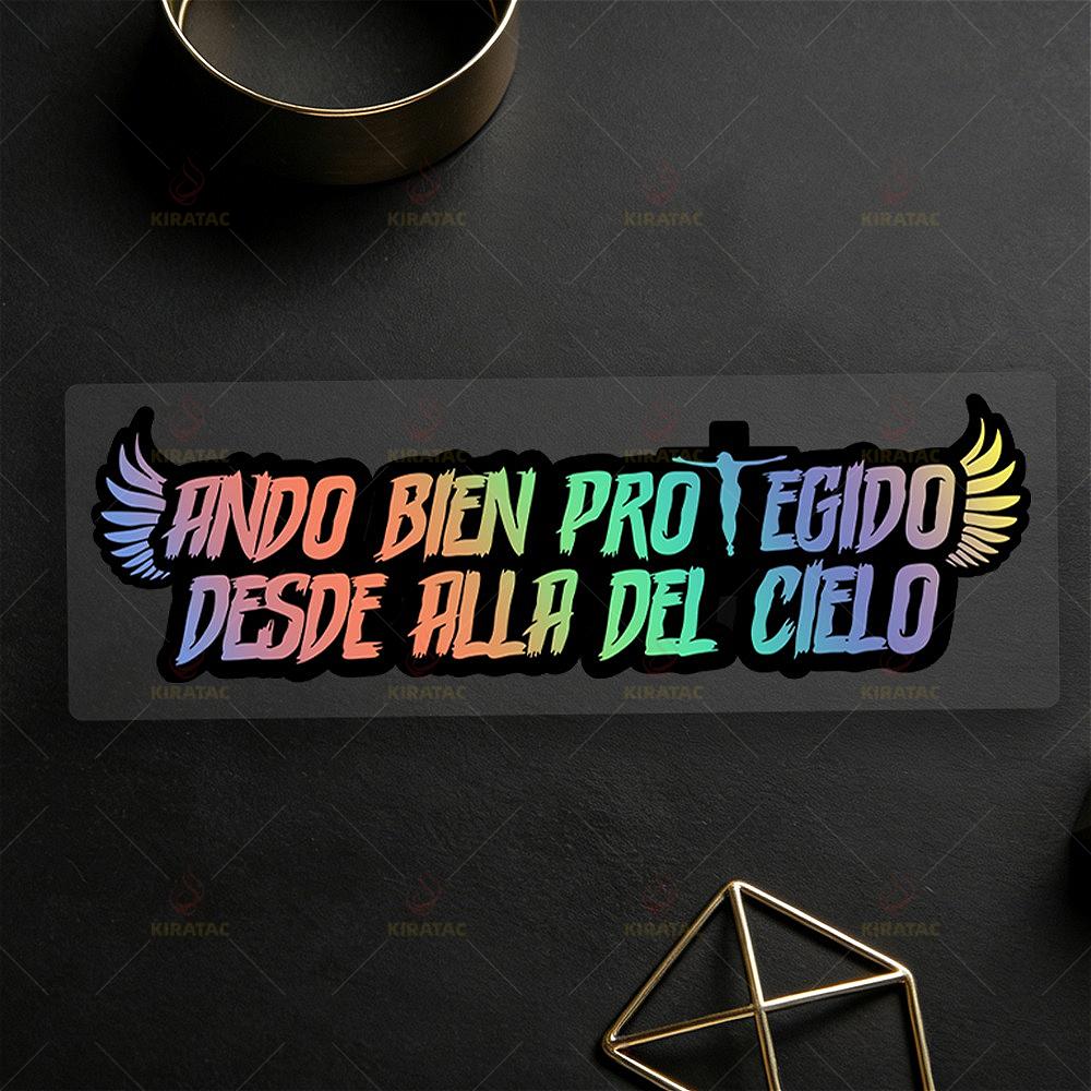 “Well Protected From Heaven” Faith-Inspired Decor Sticker Waterproof for Car Windows Door Motocycle Fairing Winged Trendy Decal