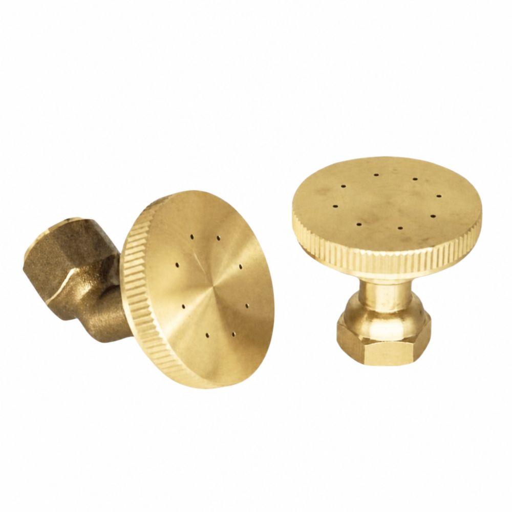 2pcs Brass Garden Nozzle 8 Holes Misting Fitting Durable Misting Nozzle Seedling Watering 1 Elbow+1 Straight