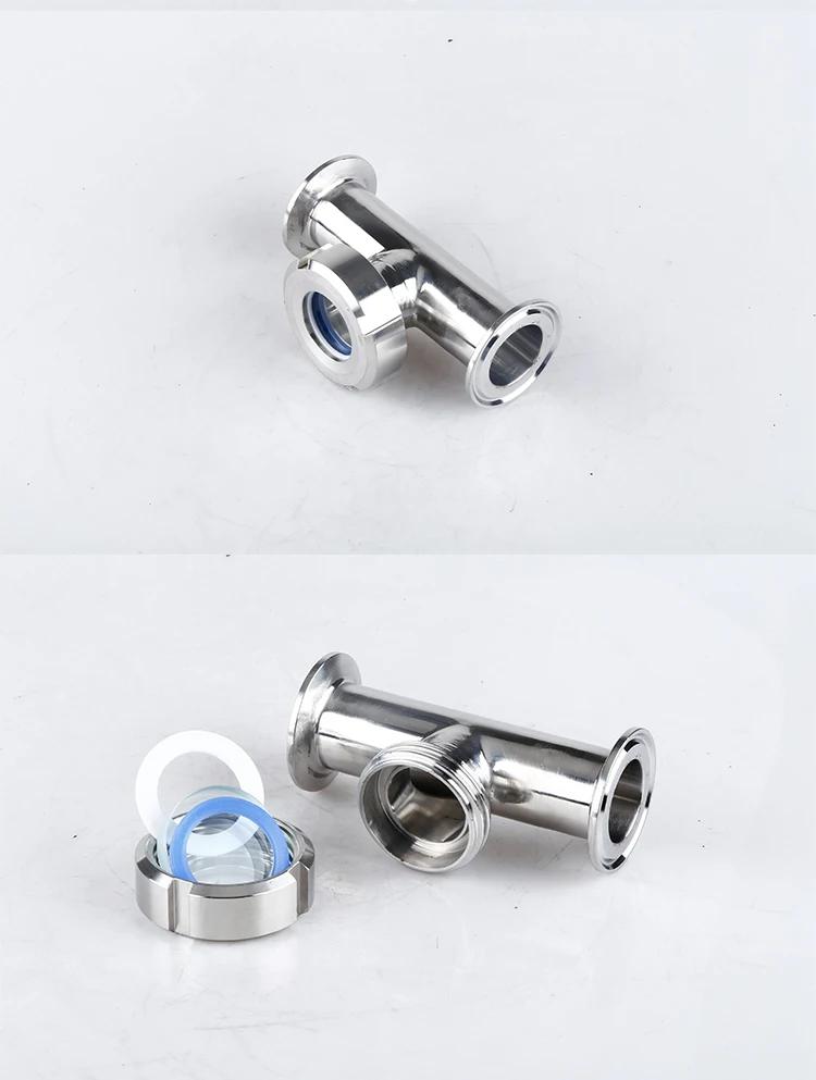 76 89 102 108mm Pipe OD 3" 3.5" 4" Tri Clamp Tee 3 Ways SUS 304  Stainless Steel Sanitary Union Sight Glass Homebrew