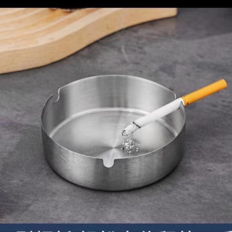 Stainless Steel Ashtray, Creative Household Ashtray, Hotel and Restaurant Special Ashtray, Large-capacity Ash Storage Tray