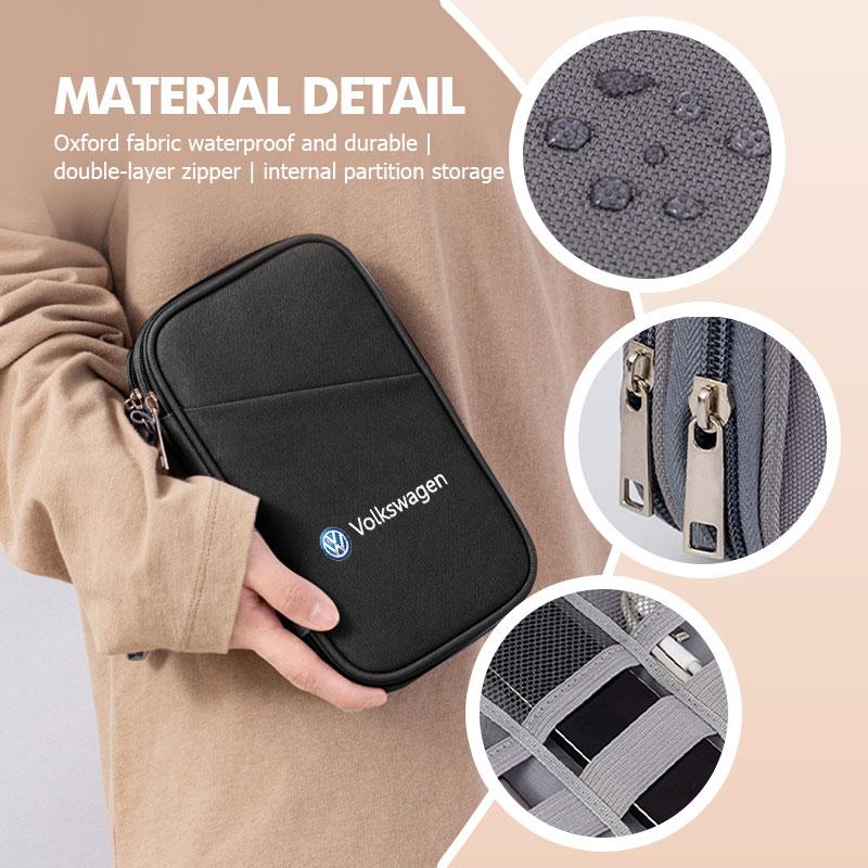 For Volkswagen VW Car Portable Storage Bag Carry Lighter Data Cable Key Bank Card Polo Jetta Sagitar Magotan Passat B5 B6 B7 CC JJ2