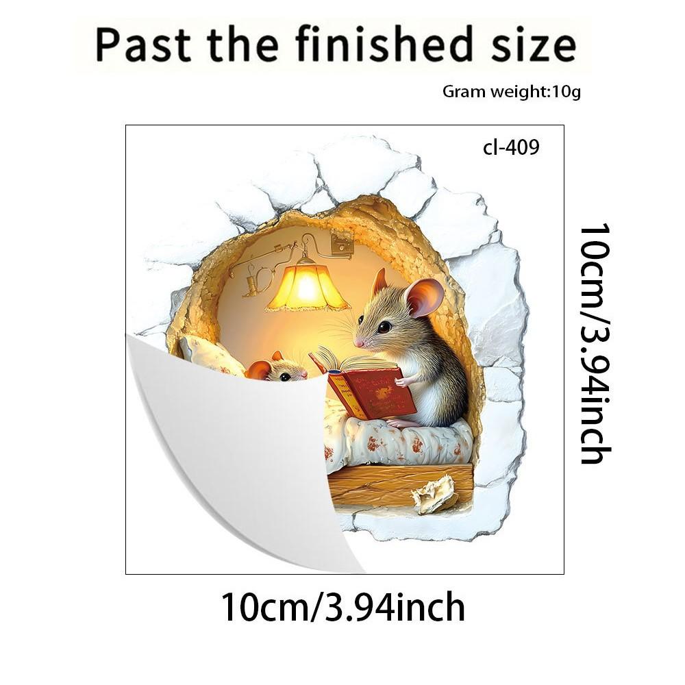 

1pc Whimsical Mouse Storytelling Wall Stickers - Waterproof & Tear-Off, Animal-Themed Home Decor for Living Room, Bedroom