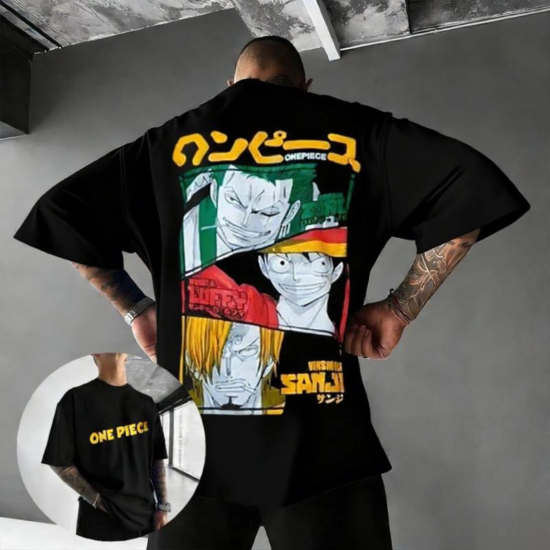 Unisex One Piece Anime T Shirt Men Women Luffy Zoro Sanji Graphic Tee 2026 Summer Cotton Short Sleeve Tee Streetwear Casual Tops