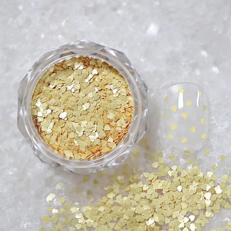 1Jar 1Mm Mini Sparkling Love Nail Glitter Sparkling Heart Nail Decoration Nail Salon Design Cute Accessories Diy Nail Art Design