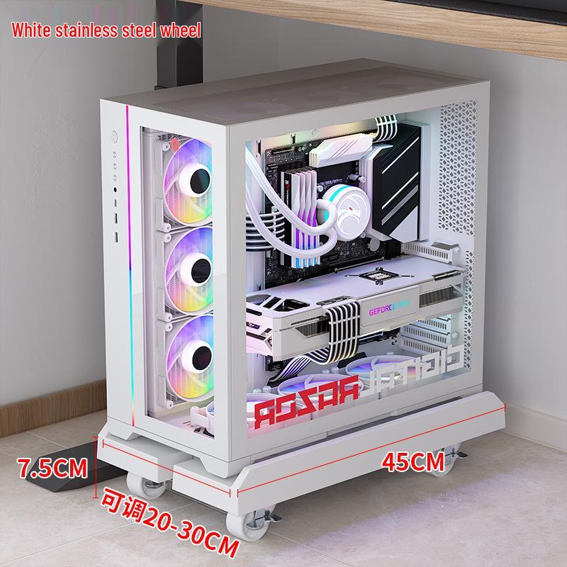 Adjustable Desktop PC Stand with Wheels and Cooling