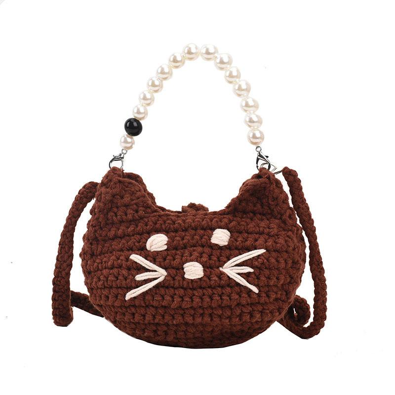 Cute Cartoon Cat Cotton And Linen Handbag For Children Ideal For Daily Use Fashion Accessory