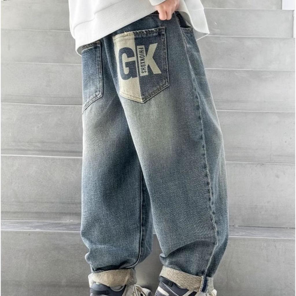 Children's Clothing Boys' Straight Leg Jeans Korean Children's Pants Handsome and Versatile Pants
