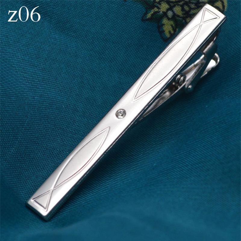 New Metal Silver Color Tie Clip For Men Wedding Necktie Tie Clasp Clip Gentleman Ties Bar Crystal Tie Pin For Men's Accessories