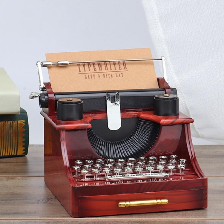 Classical Typewriter Shape Music Box Plastic Wind Up Ornament Plays Clear Melodies for Decorative and Gift Giving