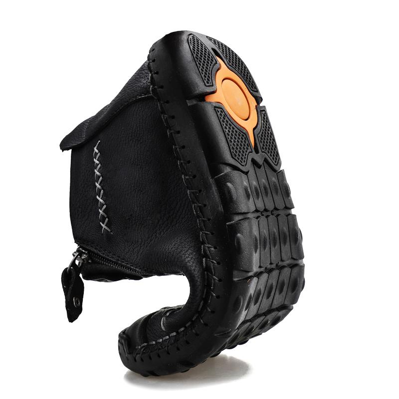 Fashion New men's high-top ankle boots casual leather shoes sports fashion hand-stitched soft soles comfortable lightweight men's shoes