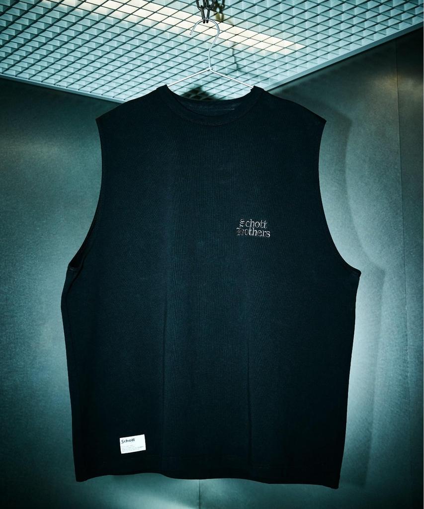 Schott B.S. Sleeveless T-Shirt in Black Sheep, Men's, Size L, 410, Charcoal, 782-5137001