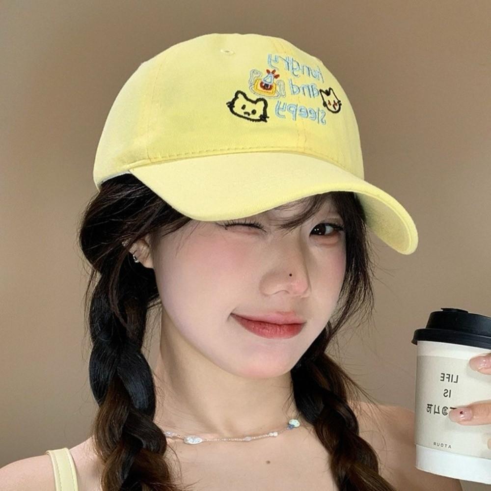 Korean Cat Peaked Cap Cotton Snapback Cap Fashion Letter Baseball Cap  Summer
