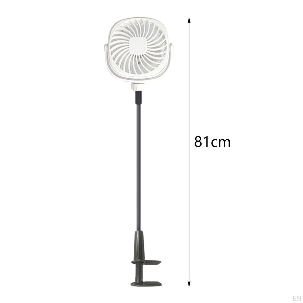 Clip On Fan Personal Quiet Portable Cooling Rechargeable USB Mini 3 Speeds for Car